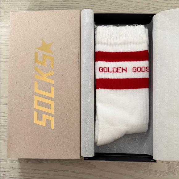 Golden Goose White and  Red Socks - Picture 4 of 6